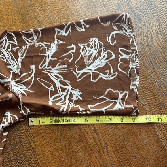 Prescott New York Pleaded V-neck Dress Flowing Fabric Wide 3/4 Sleeves Size 1X - Picture 11 of 16